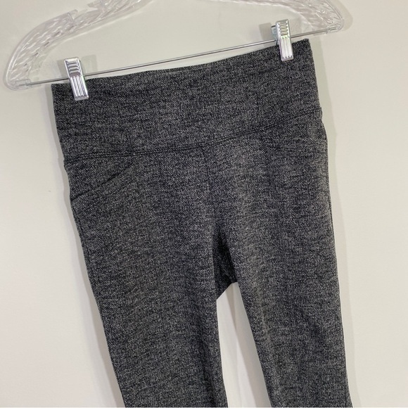 Athleta XS Gray Herringbone Tights Leggings with Pockets Athleisure Casual - Picture 6 of 14